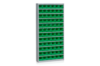 Bin Cabinet including 72 Plastic Bins Green