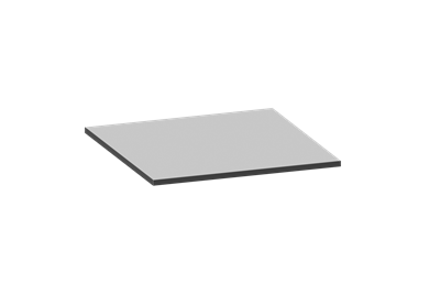 Tischplatte Laminat 800x800x24 mm, Vorderkante dunkelgrau