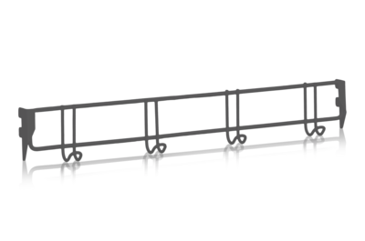 Hängeleiste für Kleider 600 mm 4 Haken Grau