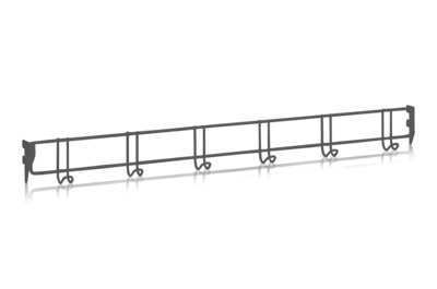 Hängeleiste für Kleider 900 mm 6 Haken Grau