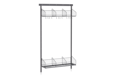 Shoe and Hat Shelf Wall Base Section 900 mm Grey