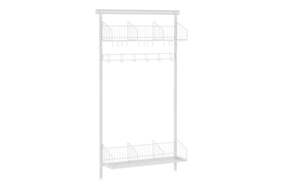 Schuh- und Hutablage inkl. Hakenleiste Wand Grundteil, weiß