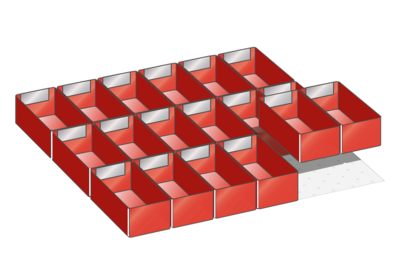 Lådinredning plast kit 34, 27x27, H=50mm