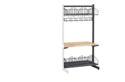 Shoe and Hat Shelf with Bench and Hook Strip Floor Extension Grey