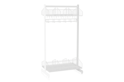 Schuh- und Hutablage inkl. Hakenleiste, Boden Zusatzteil, weiß