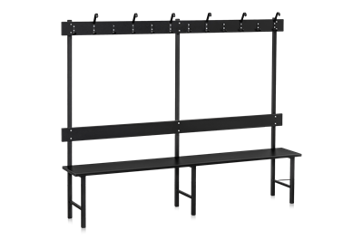 Sittbänk Enkelsektion 2000 mm Svart Laminat