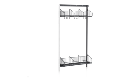 Sko- och Hatthylla Vägg Följdsektion 900 mm Grå