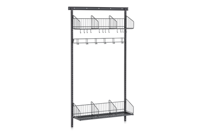Sko- och Hatthylla inkl Kroklist Vägg Bassektion Grå
