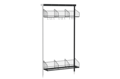 Schuh- und Hutregal Wand Zusatzteil 900 mm, schwarz