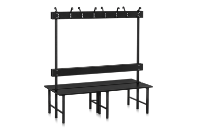 Sittbänk Dubbelsektion 1500 mm Svart