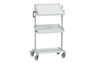 Bin Rack Trolley small, 3 Shelves adjustable